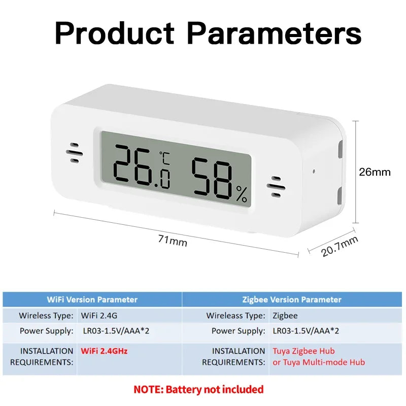 Smart Home Temperature &amp; Humidity Sensor with WiFi/Zigbee Connectivity