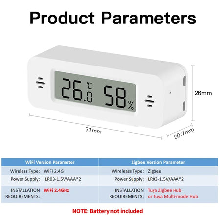 Smart Home Temperature &amp; Humidity Sensor with WiFi/Zigbee Connectivity