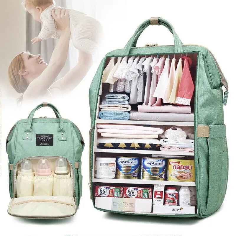 Sac à dos à couches de grande capacité, imperméable pour les voyages avec bébé