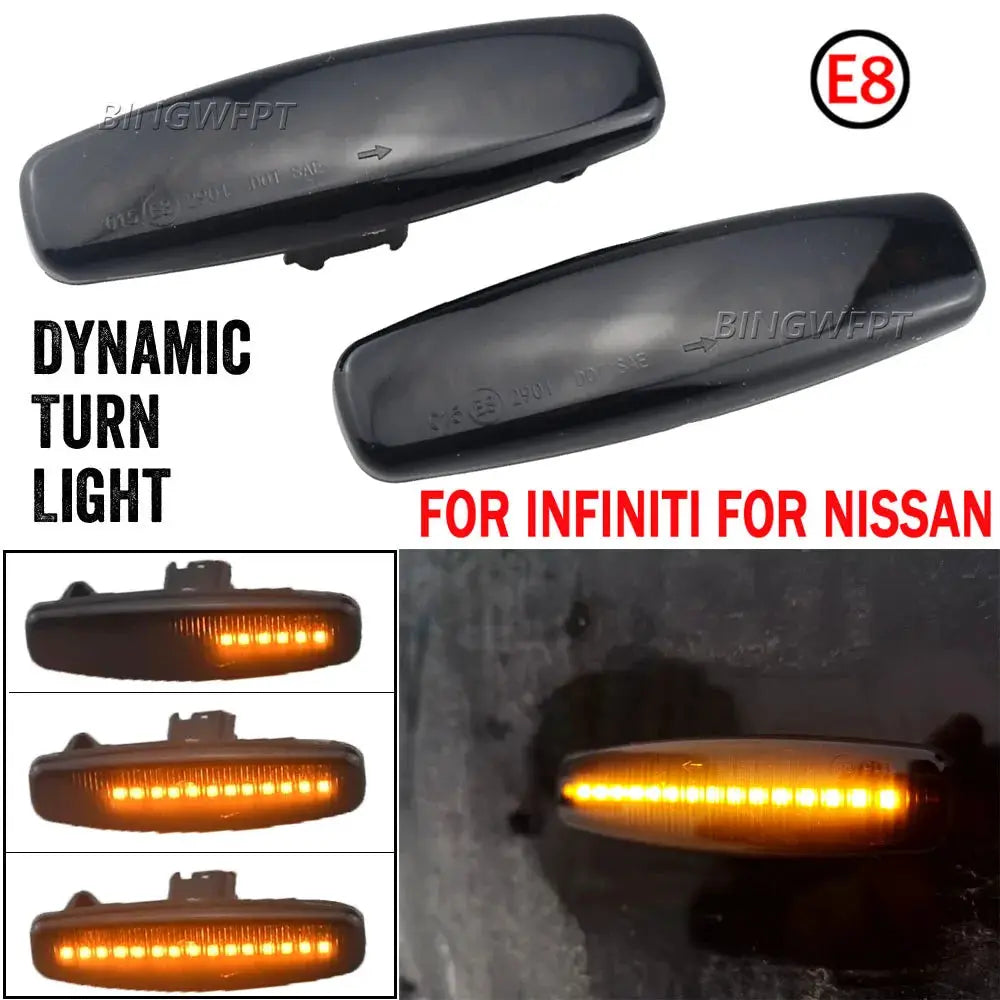 2x Dynamic LED Car Side Marker Lights Repeater Signal Lights For Infiniti EX35 EX37 FX30d FX35 FX37 FX50 G25 G35 G37 JX35 M25 by InterCyprus Trading Ltd