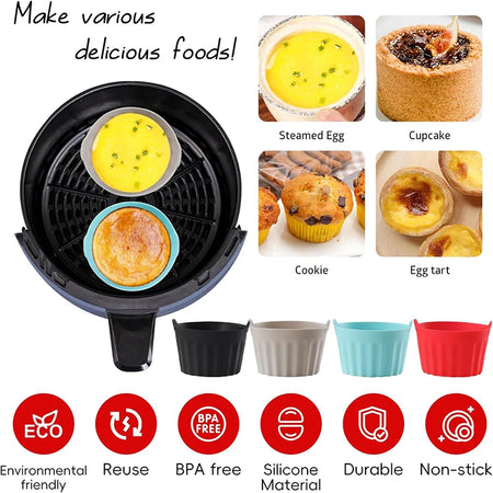 Versatile Silicone Air Fryer and Baking Mold Set