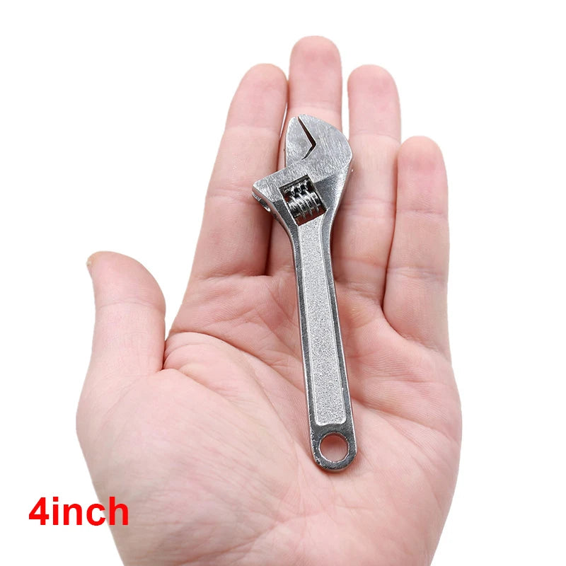Mini Adjustable Spanner Set - Portable 2.5/4 Inch Wrench Tool 4inch Silver