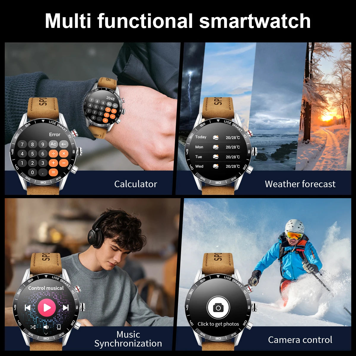 LIGE 2024 Rugged Military GPS Smart Watch &ndash; AMOLED Display