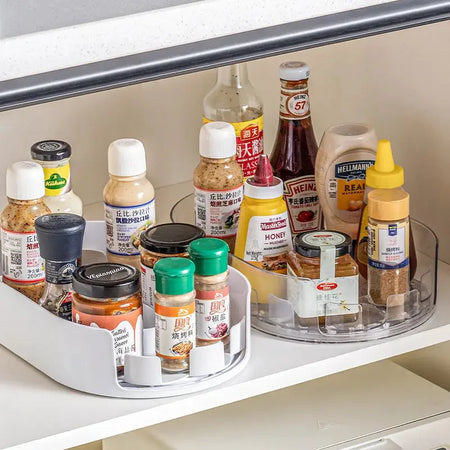 360 Rotating Refrigerator Storage Box Multifunctional Spice Organizer Simple Drink Tray for Kitchen Countertop by InterCyprus Trading Ltd