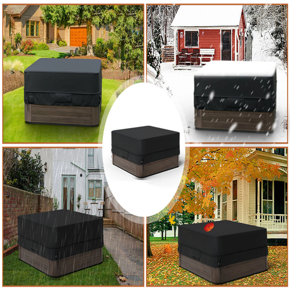 600D Oxford Hot Tub Dust Cover Cap &ndash; Waterproof UV Guard