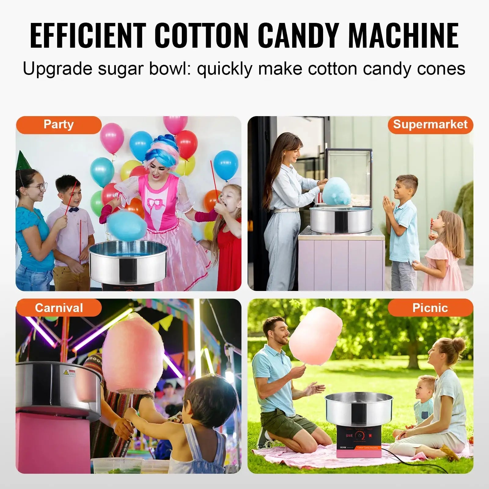 Commercial Cotton Candy Machine With Stainless Bowl