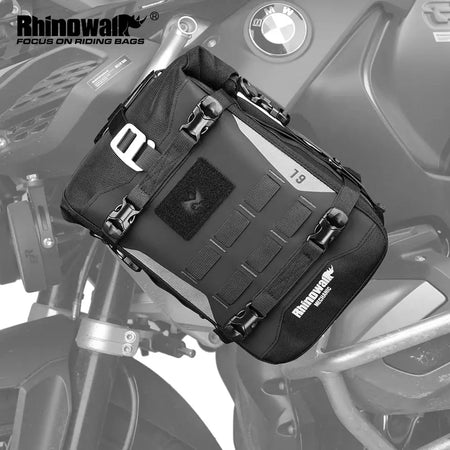 Rhinowalk Motorcycle Bumper Edge Bag 6L Waterproof Motor Crash Bar Bag With Support Board Back Panner Side Bag Molle System by InterCyprus Trading Ltd