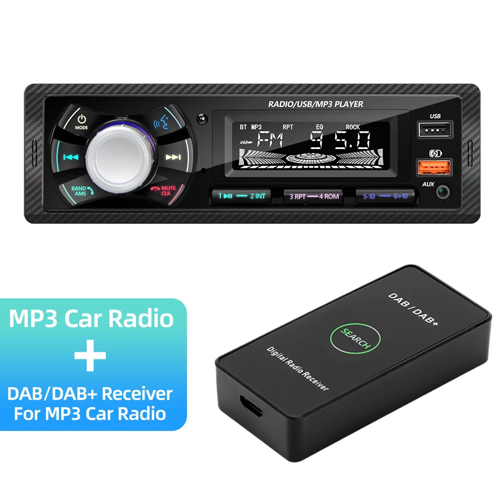 1 Din Car Radio Bluetooth FM EQ &ndash; Colorful Light Display Radio and DAB