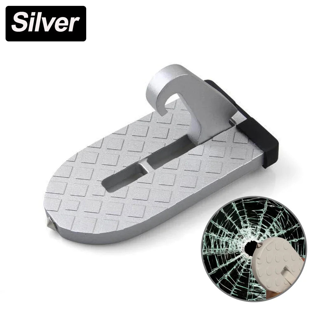 Multifunction Universal Latch Hook Foot Pedal &ndash; Foldable Step Silver
