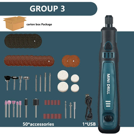 DONUMEH Cordless Mini Electric Engraver and Grinder with 3-Speed Control DOM-001-GROUP3