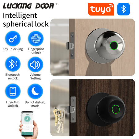 Tuya TTLOCK App Round Door Knob &ndash; Bluetooth App Control