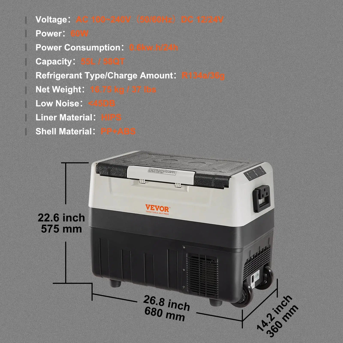 Car Refrigerator 35 45 55L With Foldable Handle And Wheels 55L / Poland