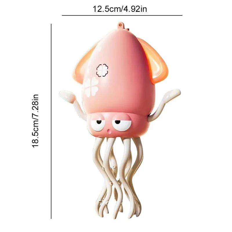 Rechargeable Dancing Octopus Toy for Kids with LED Lights, Music, and Obstacle Avoidance Sensor pink