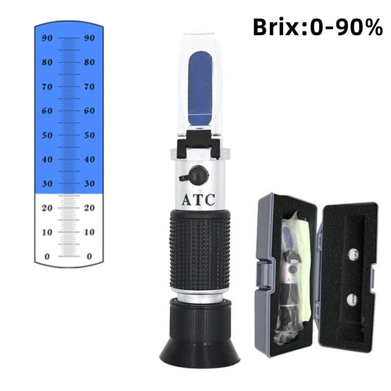 Handheld Brix Refractometer &ndash; Multi Range 0-90% Sugar 0-90