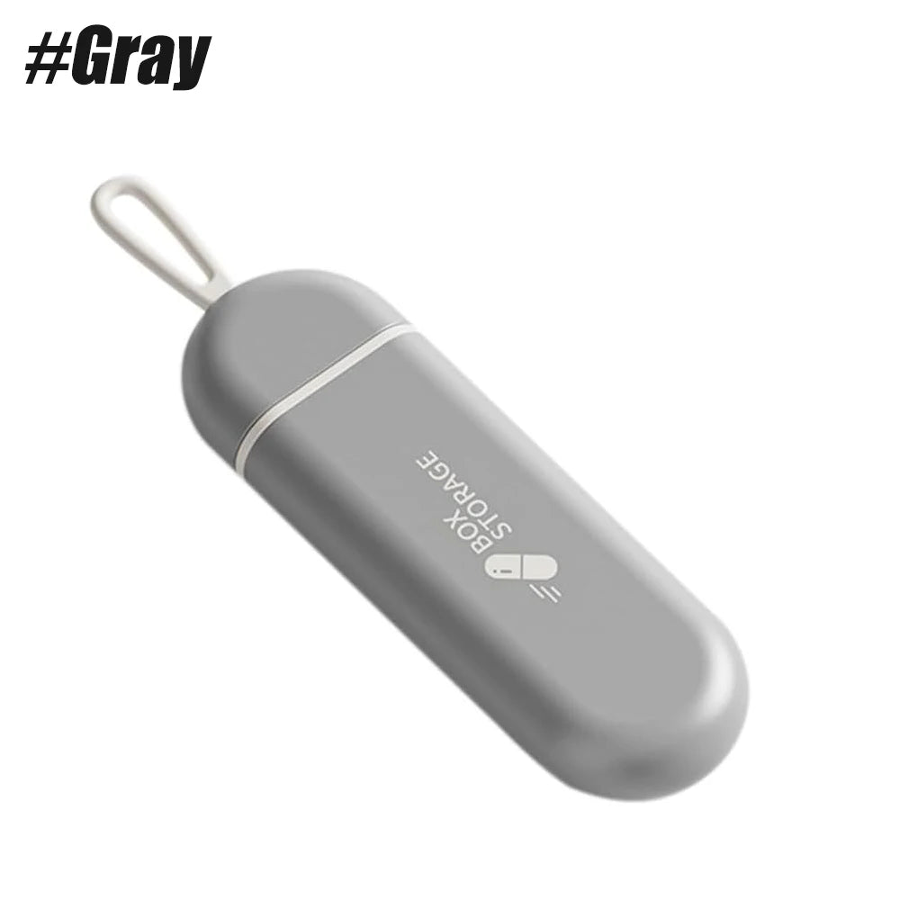 Portable Mini Pill Case &ndash; Waterproof Travel Organizer for Daily Medication Gray