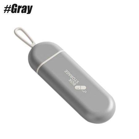Portable Mini Pill Case &ndash; Waterproof Travel Organizer for Daily Medication Gray