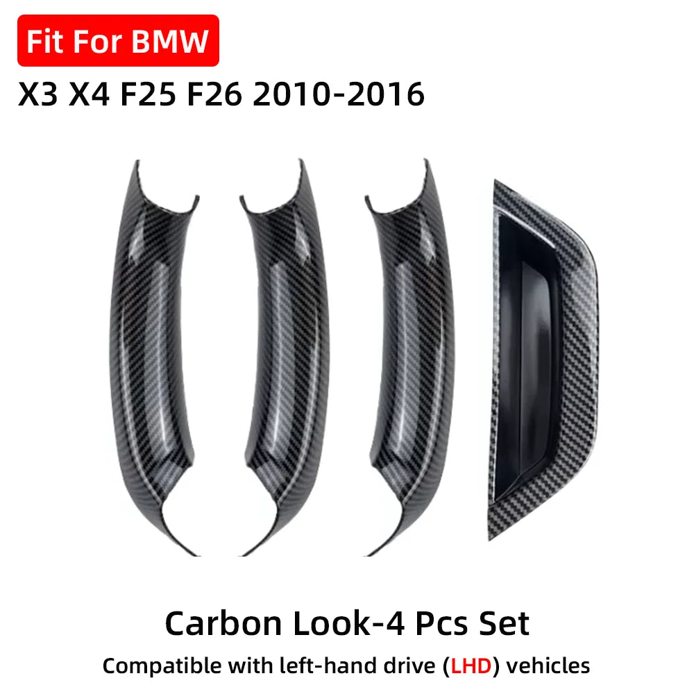 For BMW X3 X4 F25 F26 2010 2011 2012 2013 2014 2015 2016 LHD RHD Car Interior Door Handle Panel Pull Cover Black Beige Carbon by InterCyprus Trading Ltd