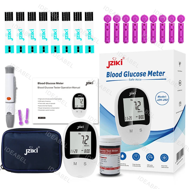 Blood Glucose Meter Kit With 50 Strips And Lancets Diabetes