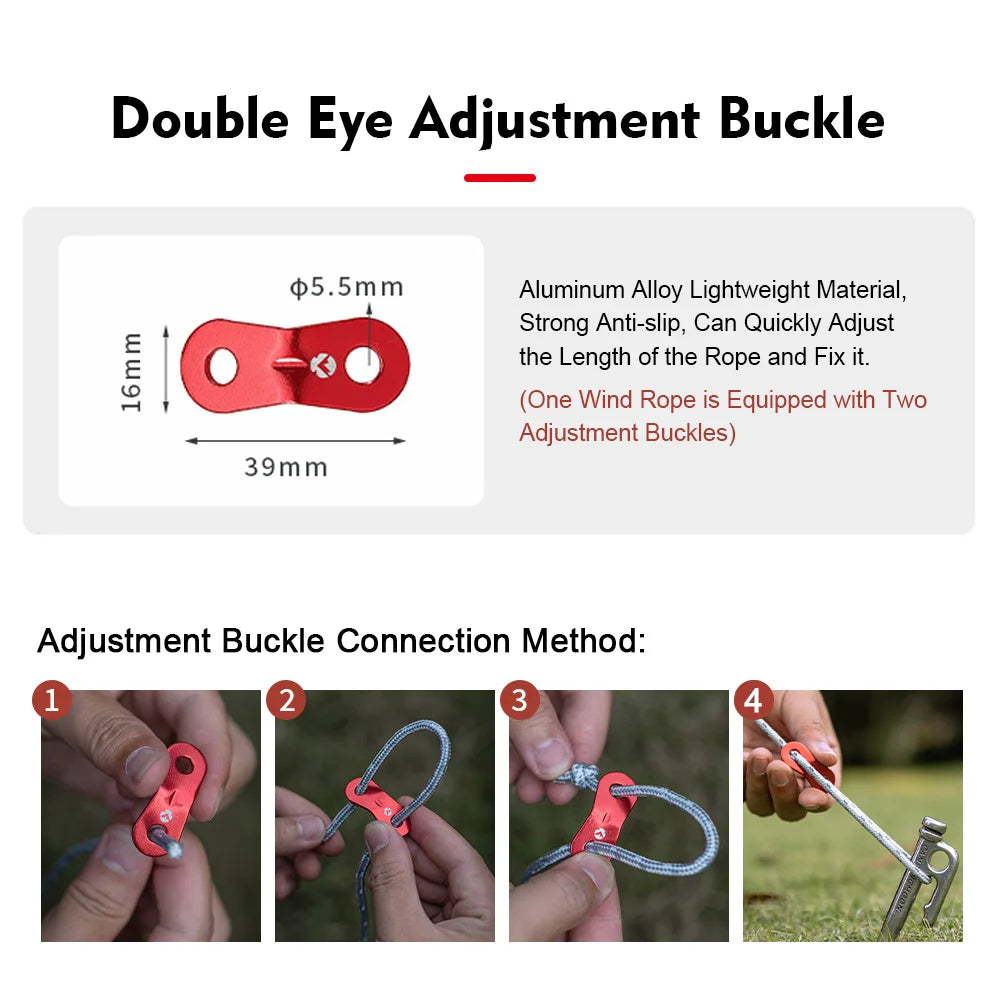 Camping Tent Rope With Tensioner &ndash; Ultra Strong Windproof