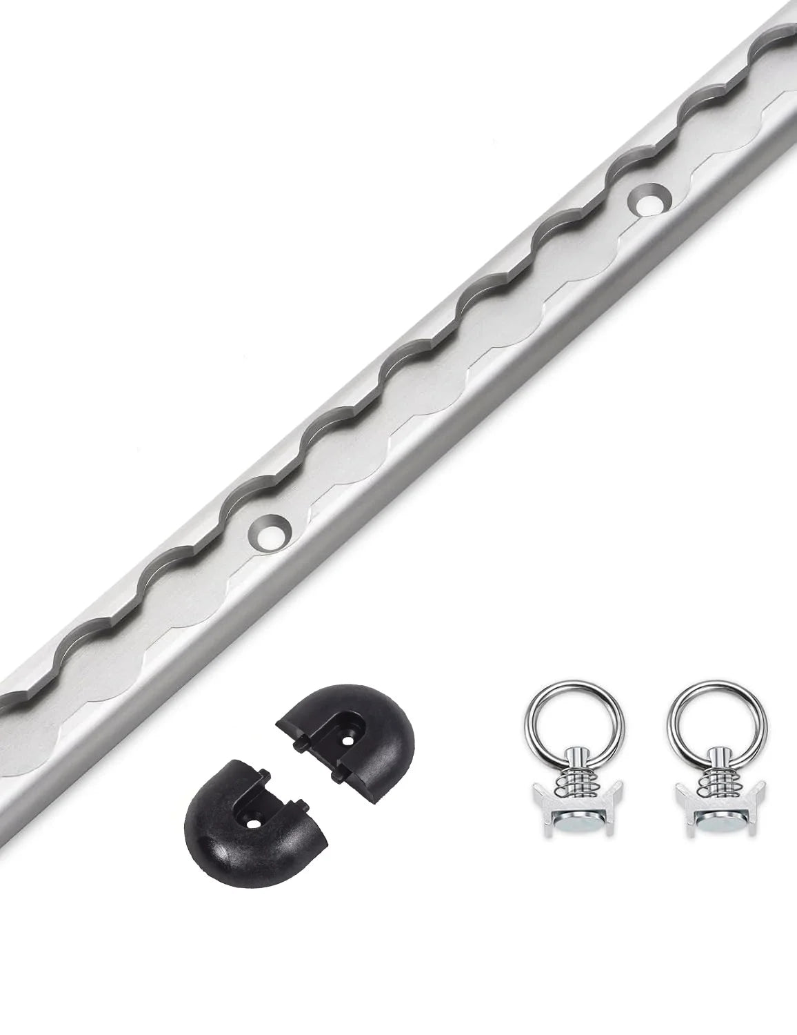 Durable 19.7" Aluminum L Track Rail with Stainless Steel Studs &amp; End Caps for Secure Tie-Downs 1set