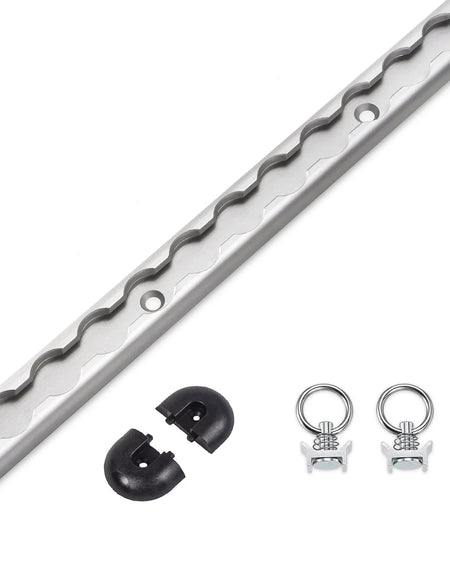 Durable 19.7" Aluminum L Track Rail with Stainless Steel Studs &amp; End Caps for Secure Tie-Downs 1set