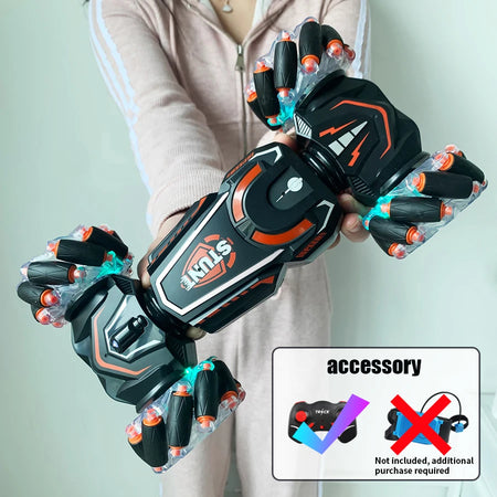 4WD RC Stunt Car - 2.4G Remote Control, Sound &amp; Light, Rotating Drift, Kids' Toy H6020-orange-1rc