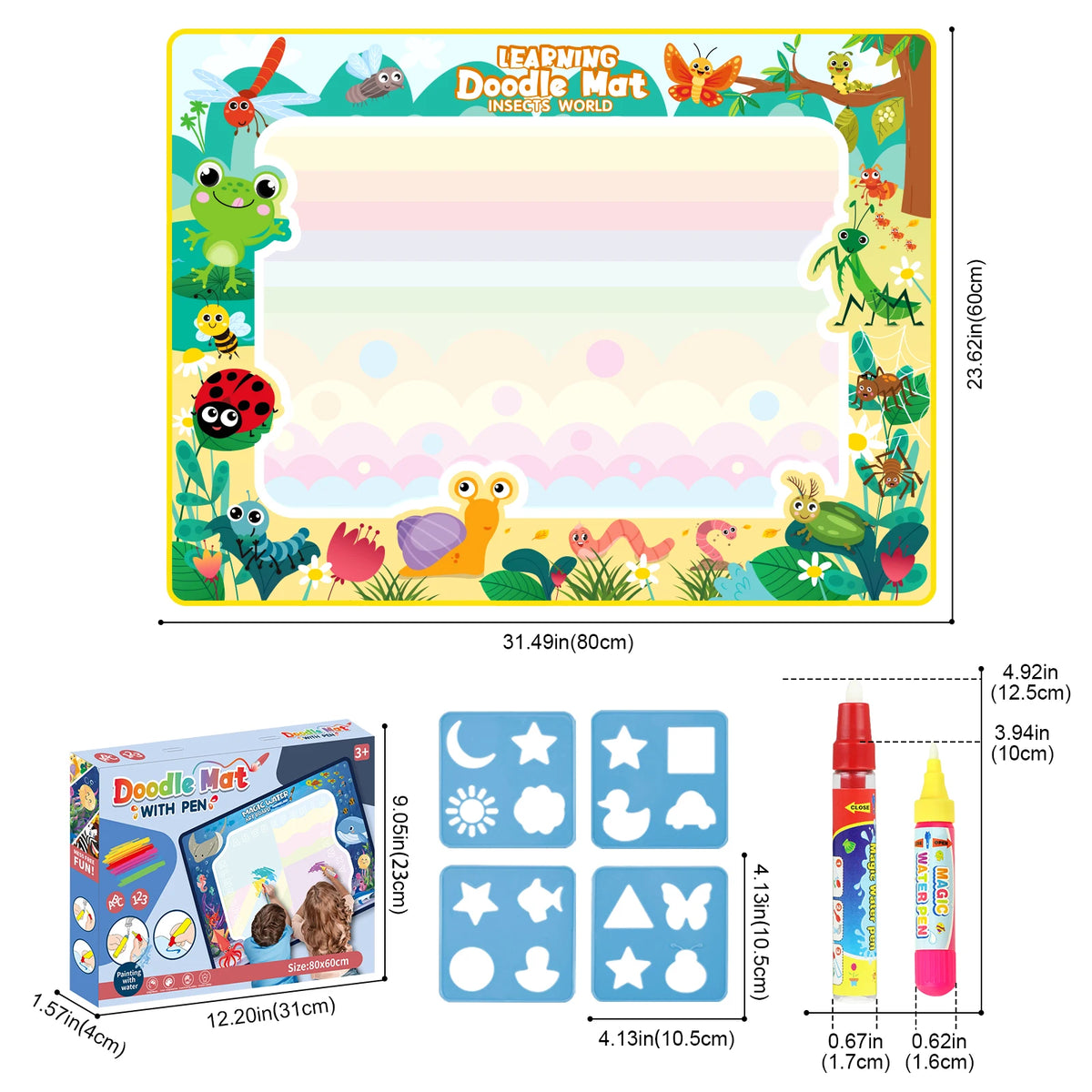 Coolplay Magic Water Drawing Mat &ndash; Reusable Doodle Fun for Kids