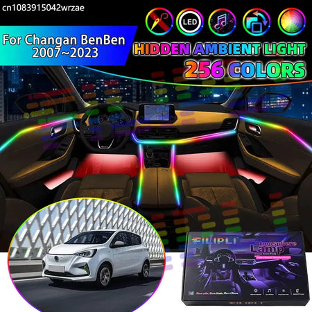For Changan BenBen 2007~2023 2008 2009 2010 RGB Car Interior Ambient Lights Strips Breathing Lighting Kit App Control LED strips by InterCyprus Trading Ltd