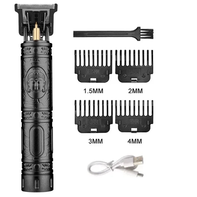 Brangdy T9 Electric Hair Clipper for Men Black Buddha-no box