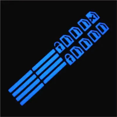 Luminous Car Window Button Stickers - Fluorescent Night Decals for Interior Accessory Panel blue
