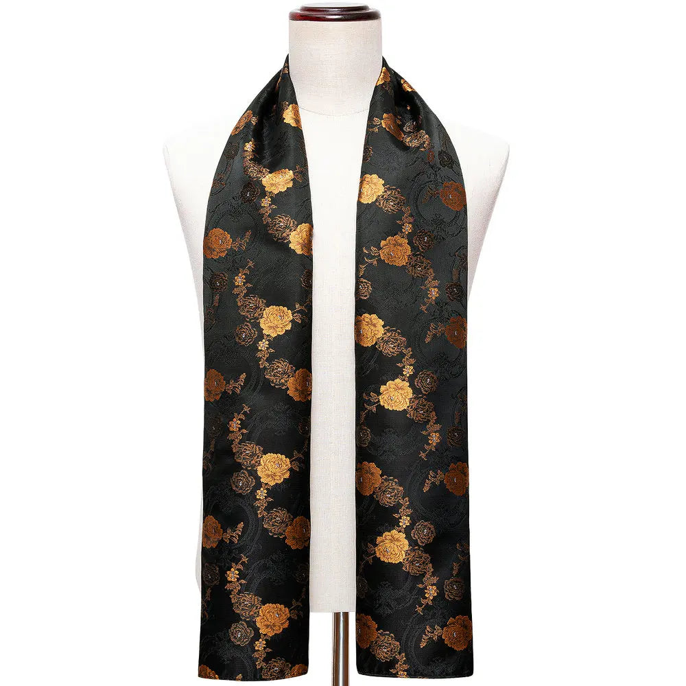 Barry.Wang Jacquard Silk Scarf &ndash; Elegant Floral Paisley Design