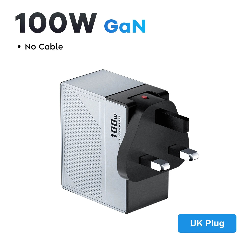 GaN USB Charger 100W &ndash; Ultra-Fast Charging for Multiple Devices UK Plug