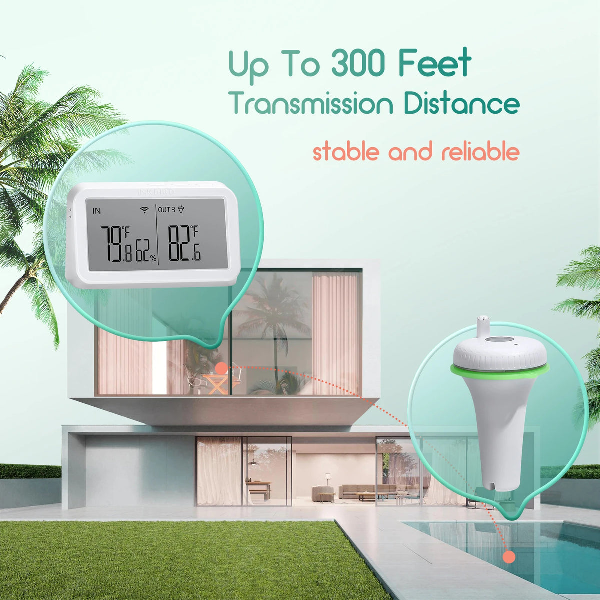 InkBird IBS-M2 Pool Thermometer &ndash; WiFi Gateway 300 Ft Range