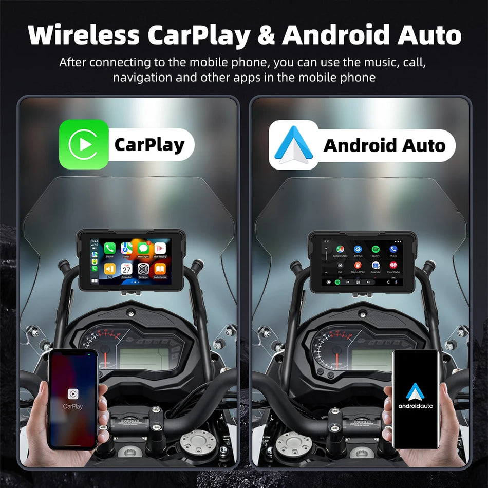 EKIY 5.0 Inch Wireless CarPlay Moto &ndash; Portable Digital Motorcycle GPS Display