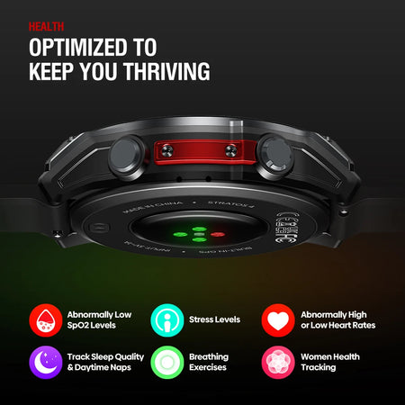 Zeblaze Stratos 4 GPS Smartwatch &ndash; 1.43 Inch AMOLED Display