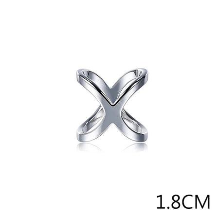 X-Shaped Silk Scarf Buckle Brooch &ndash; Shiny Multifunctional Jewelry Accessory Silver 1.8cm
