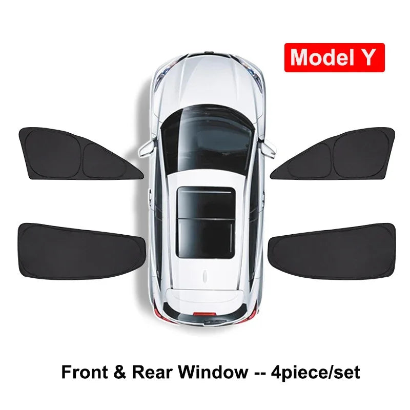 Custom Fit Side Window Sunshade for Tesla Model Y 2024 - UV Protection &amp; Heat Reduction MY 4PCS Window