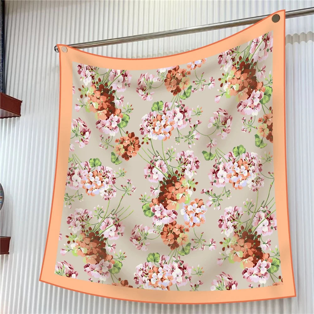 Pobing Silk Scarf &ndash; Elegant Floral Print Design