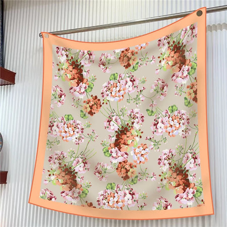 Pobing Silk Scarf &ndash; Elegant Floral Print Design