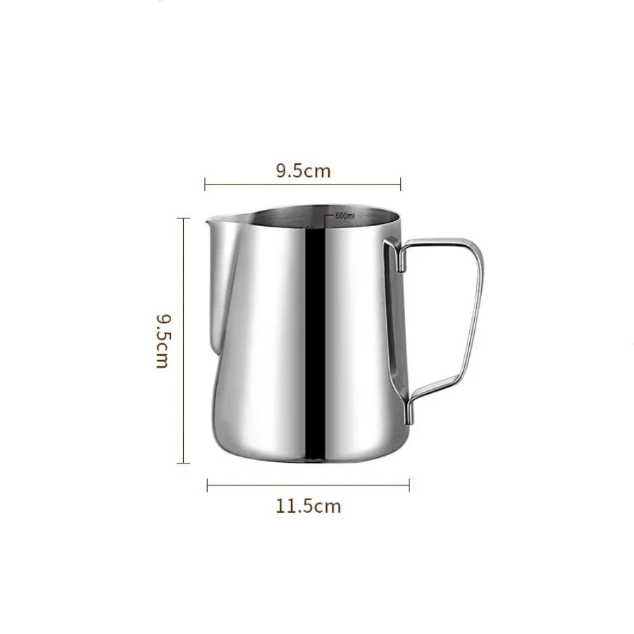 WUWANLI Stainless Steel Coffee Milk Frother Jug &ndash; Professional Barista Quality 600ml