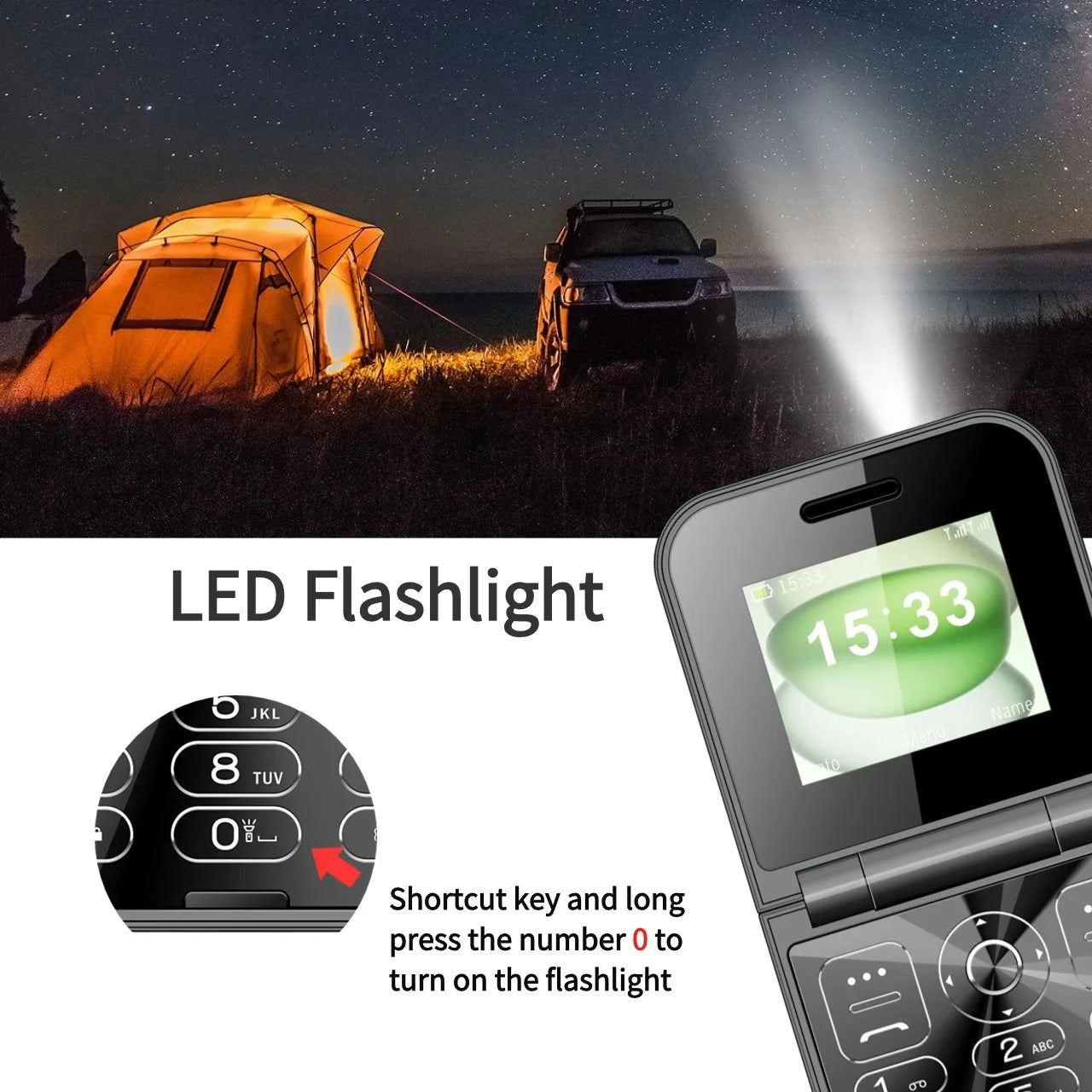 Cute Mini Flip Clamshell Phone - Dual SIM Quick Call Torch