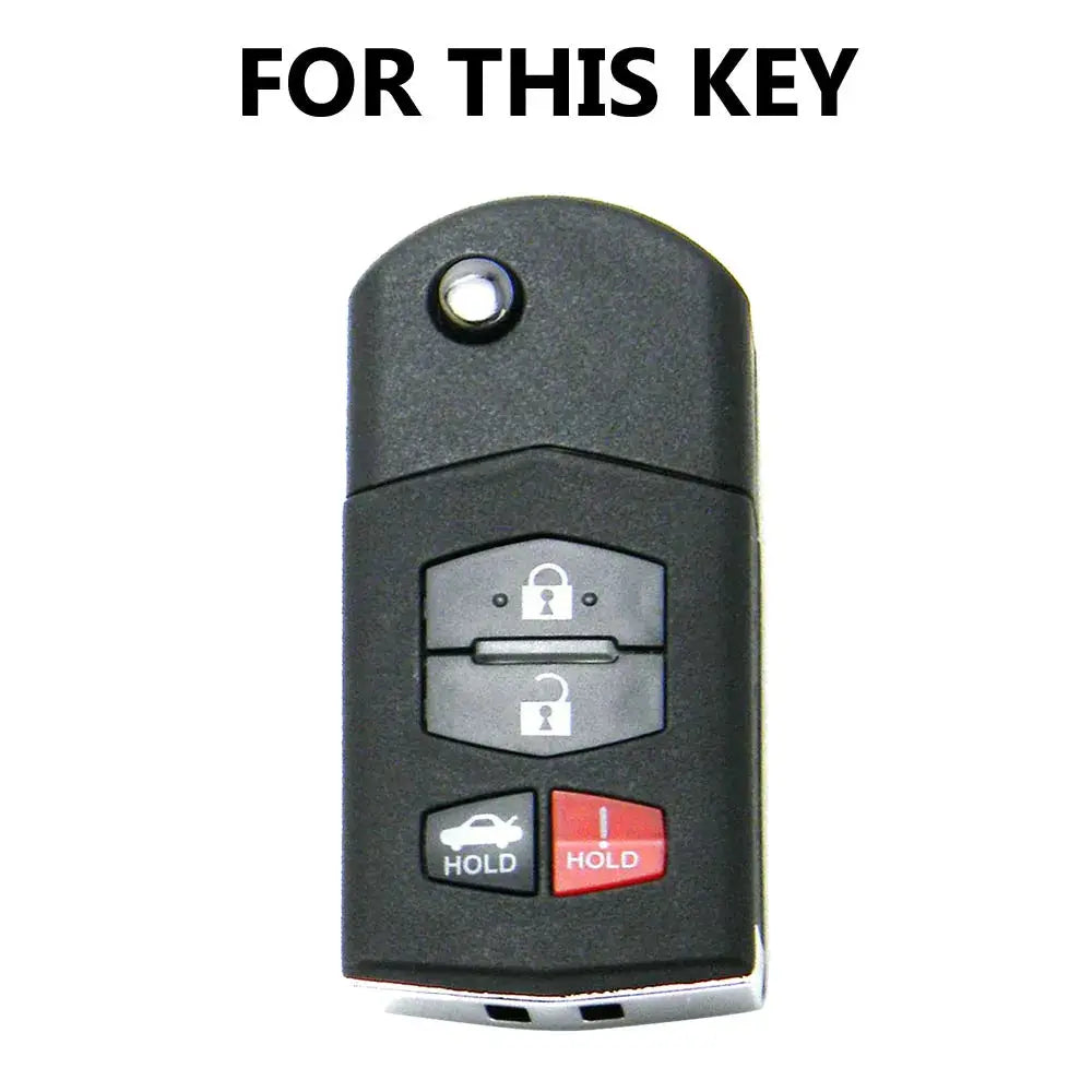 4 Buttons Silicone Car Key Case For Mazda 3 6 RX-8 MX5 MX-5 Miata MPV SPEED3 2010 2011 2012 2013 Cover Remote Fob Shell Sleeve by InterCyprus Trading Ltd