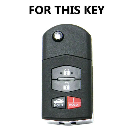 4 Buttons Silicone Car Key Case For Mazda 3 6 RX-8 MX5 MX-5 Miata MPV SPEED3 2010 2011 2012 2013 Cover Remote Fob Shell Sleeve by InterCyprus Trading Ltd