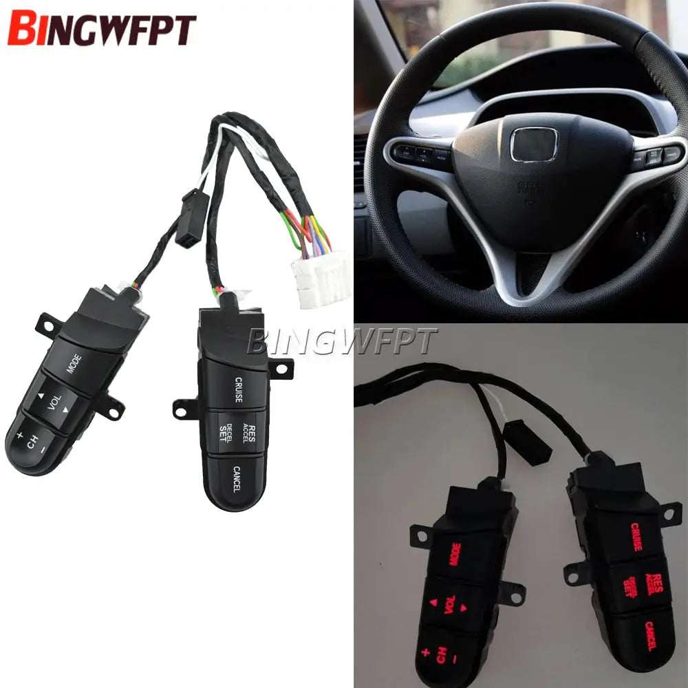 Red Backlight Steering Wheel Audio Control Switch Button 36770-SNA-A12 For Honda Jazz /Fit Civic 2006 2007 2008 2009 2010 2011 by InterCyprus Trading Ltd