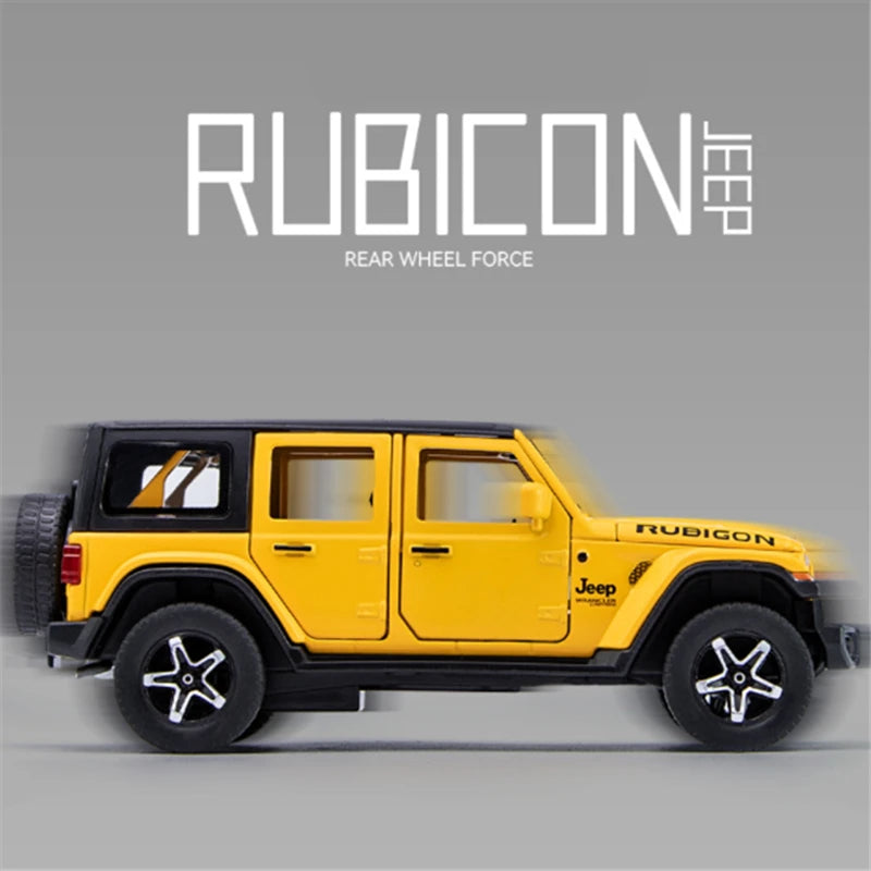 1:32 WELLY Jeep Wrangler Rubicon Alloy Diecast Model with Sound and Light