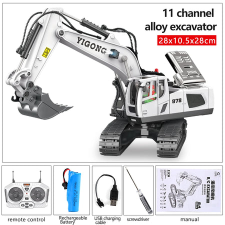 1:20 RC Excavator &ndash; 2.4G Remote Control Bulldozer Toy 11Ch Excavator WH