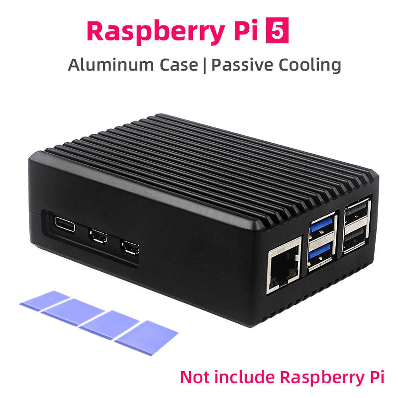 Raspberry Pi 5 Aluminum Case &ndash; Passive Cooling with Silent Heat Dissipation