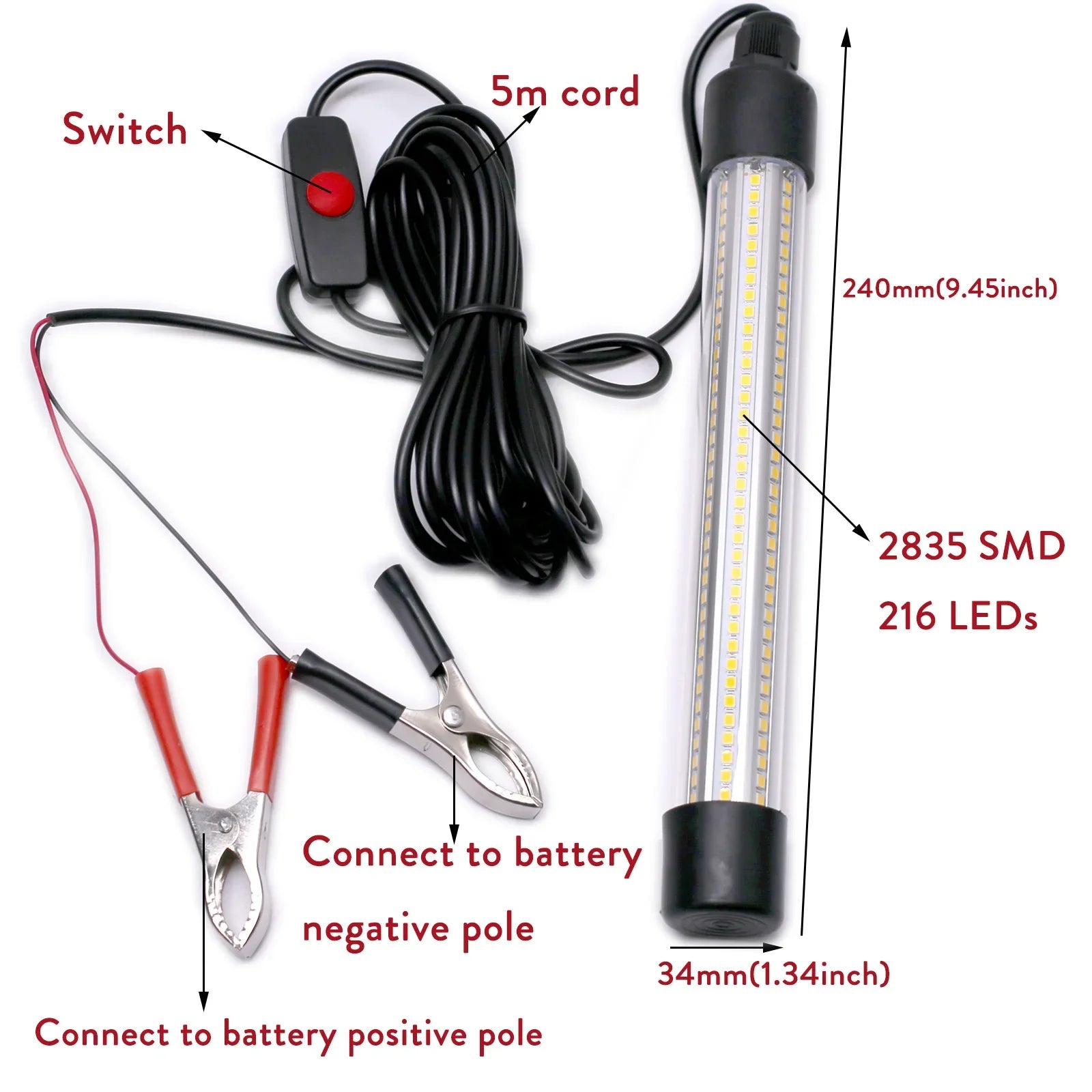 30W 2835SMD Underwater Fishing Bait Light &ndash; IP68 Waterproof