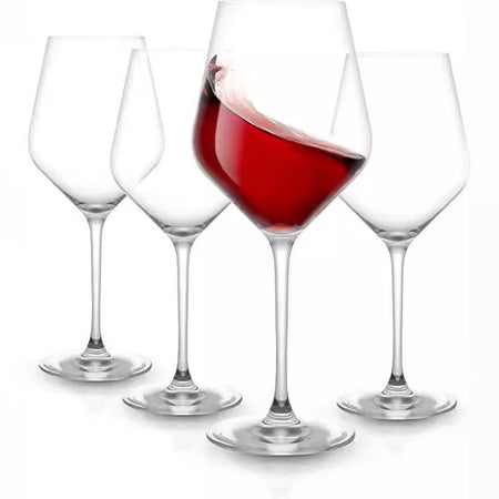 Clear Unbreakable Plastic Stem Wine Glass Cups &ndash; Food Safe 4PCS