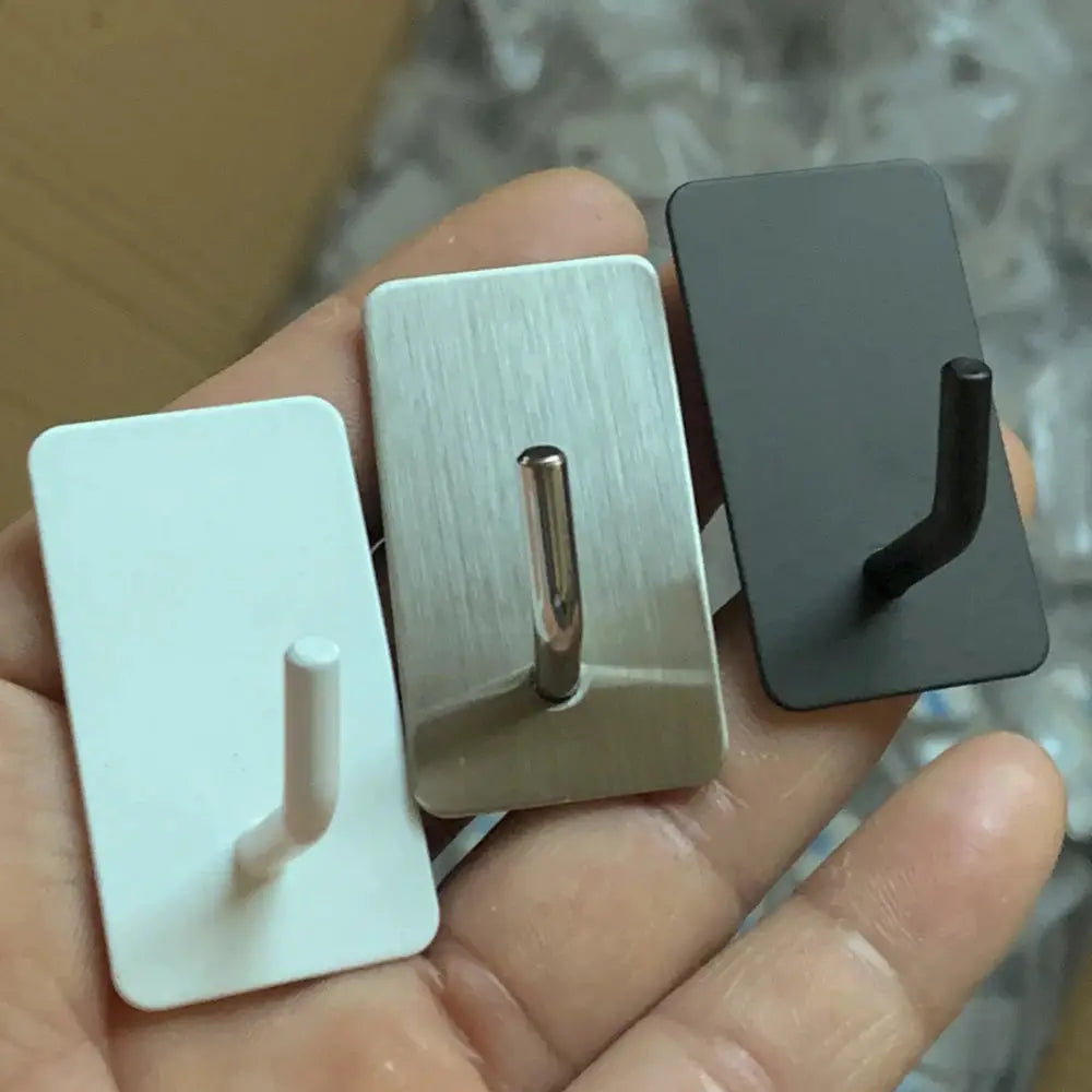 4/8pcs stainless steel small hooks, no drilling, wall mounted, kitchen, bathroom, office key hooks wall hook adhesive wall hooks by InterCyprus Trading Ltd